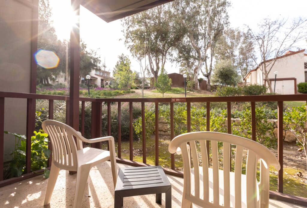 private patio with seating